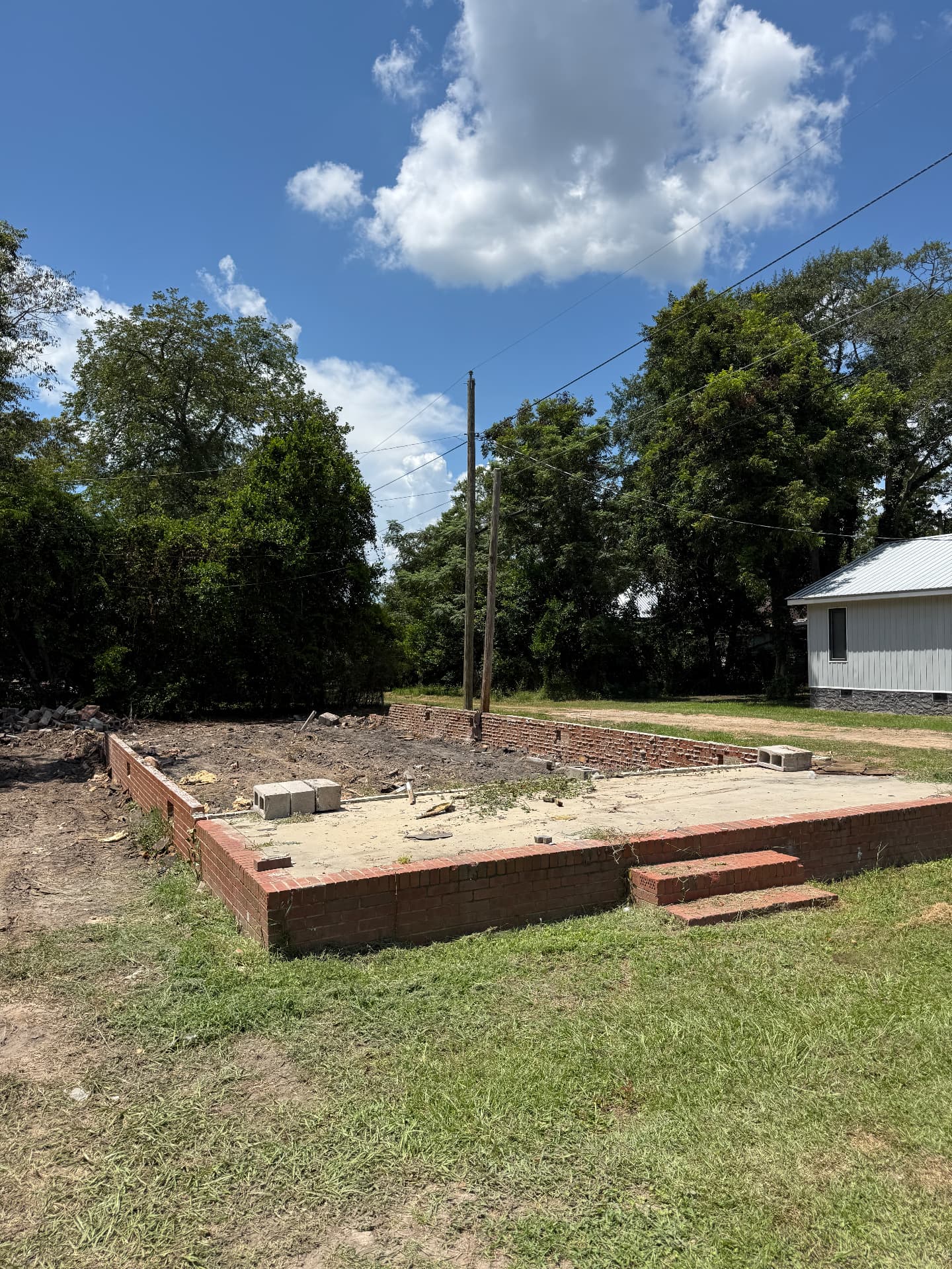Cleared home site after demolition and debris removal